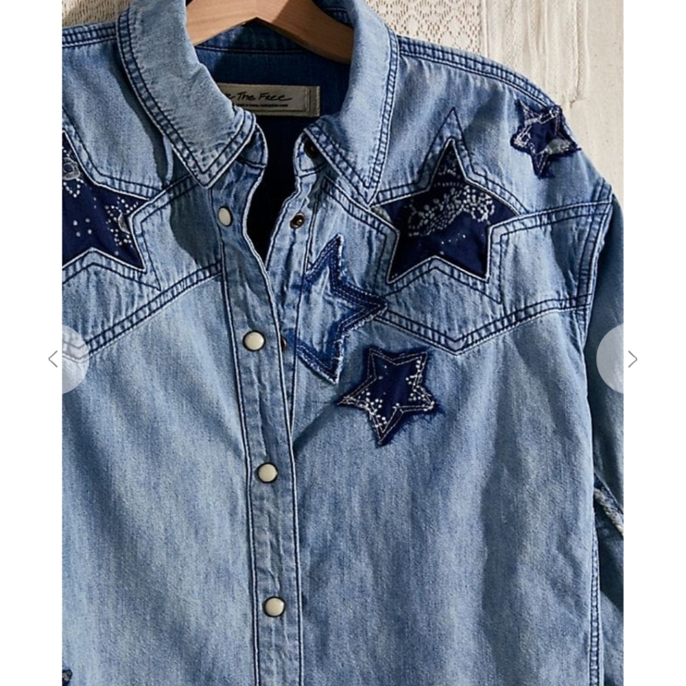We The Free Star Spangled Banner Button Down Shirt sz M - Picture 4 of 14